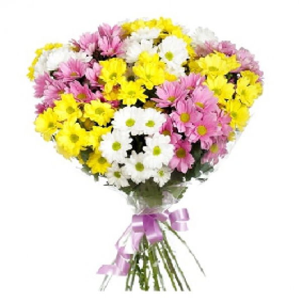 Colorful Chrysanthemum Bouquet Resim 2