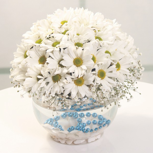 White Chrysanthemum Arrangement Resim 2